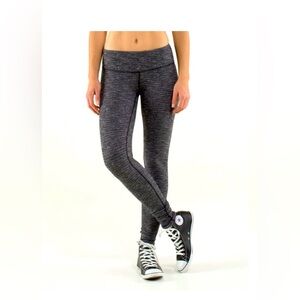 Lululemon Wunder Under Pants Leggings Size 10 Coco Pique Black